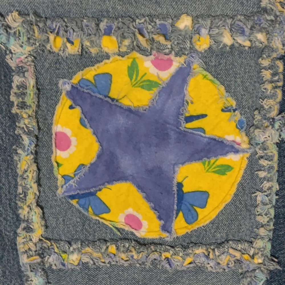 Handmade Colorful Patchwork Denim Quilt
